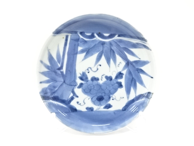 古伊万里　染付梅紋手塩皿　5客　6cm　江戸中期（1750-1790年頃） 古伊万里 染付梅紋手塩皿 5客 6cm 江戸中期（1750-1790年頃）